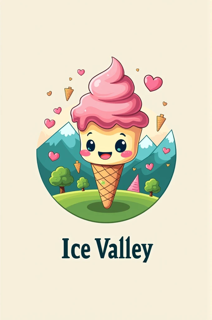 logo for my icecream shop named naru ice valley 