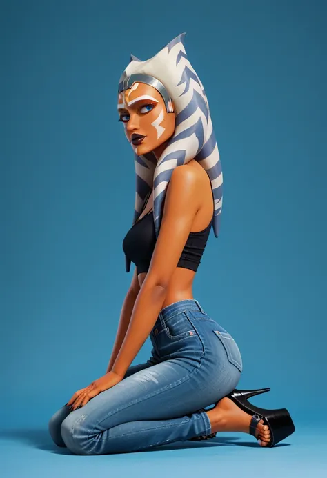 score_9, score_8_up, score_7_up, score_6_up, source_anime d-art, 1girl, solo, very sexy (ahsoka, togruta, orange skin, white and...