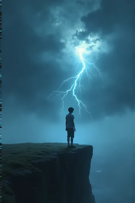 A young man, Arjun, stands alone on a cliff overlooking a vast, seemingly endless expanse. His body language is tense, his gaze fixed on the horizon. A storm gathers in the distance, symbolizing the internal turmoil he faces.
Additional details for the ima...