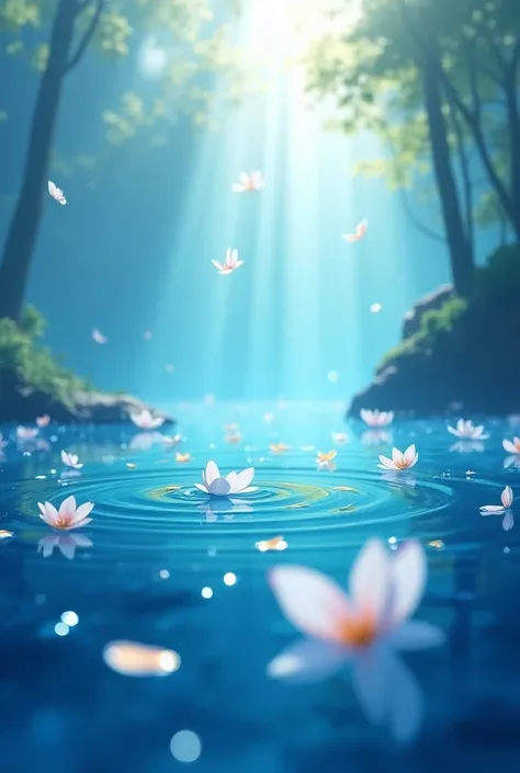 Masterpiece, best quality, (very detailed CG unity 8k wallpaper) (best quality), (best illustration), (best shadows) Nature&#39, blue sea,delicate leaves petals of various colors falling in the air light Tracking, super detailed 