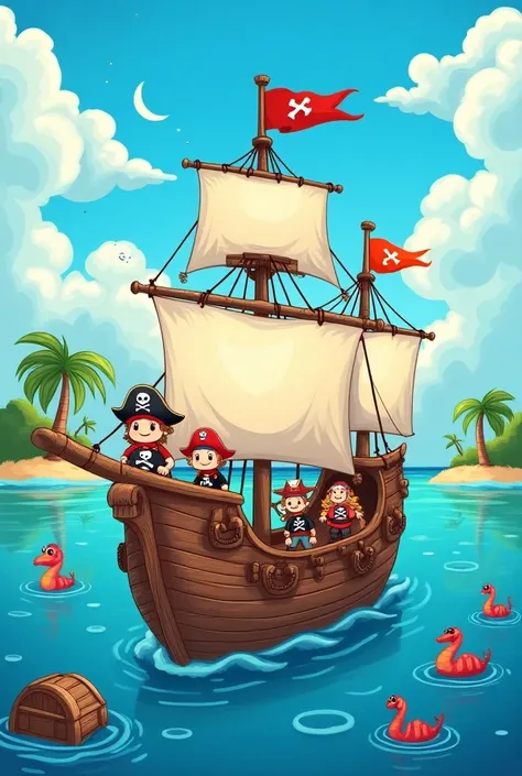 un bateau pirate illustration pour enfants 