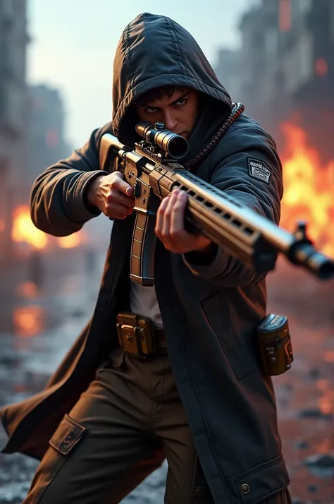 Character Focus: Feature a popular character from Free Fire in a dynamic pose, perhaps aiming a gun. Choose a character that embodies the "lone wolf" theme.


2. Gun Emphasis: Show a close-up of a powerful sniper rifle or a gun known for one-tap headshots,...