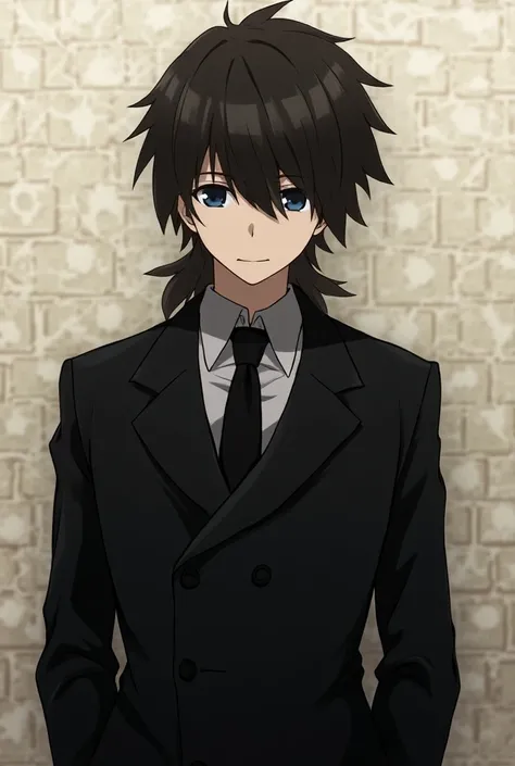 Osamu dazai and a black jacket is looking at something, hijikata toushirou, hijikata toushirou of gintama, okabe rintarou, okata kazuto, nobutaka ike, inspired by Okumura Masanobu, gapmoe yandere, shuushuu anime image