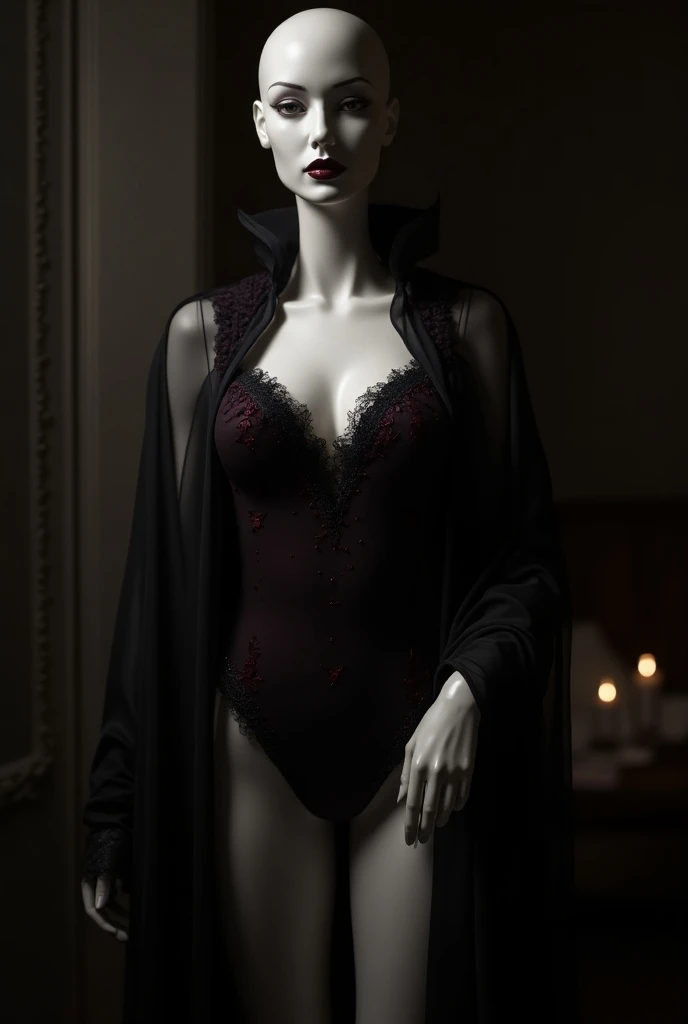 Make a vampire costume for summer on a mannequin for women