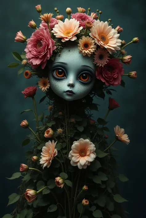 Psychological horror guardian angel strange and beautiful fantasy monster made of flowers full of eyes. It was believed that when you wake up for no reason in the middle of the night there is something watching you, it was said that when you face the dark ...