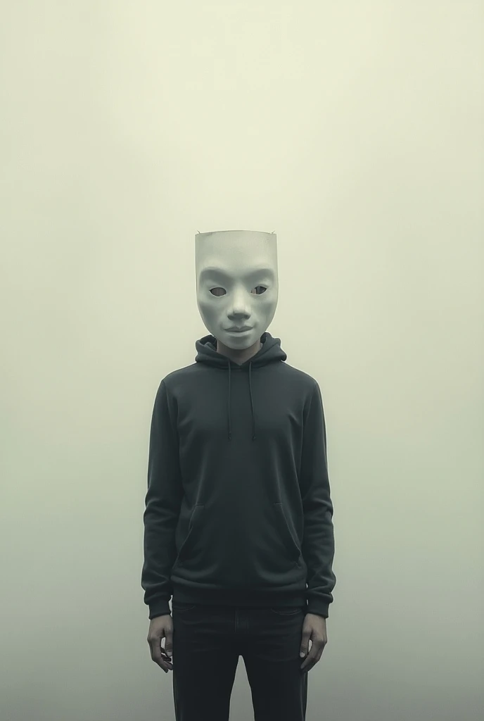 Image of a person wearing a mask: the video is about the fact that we have reality in front of us but we cannot see it 