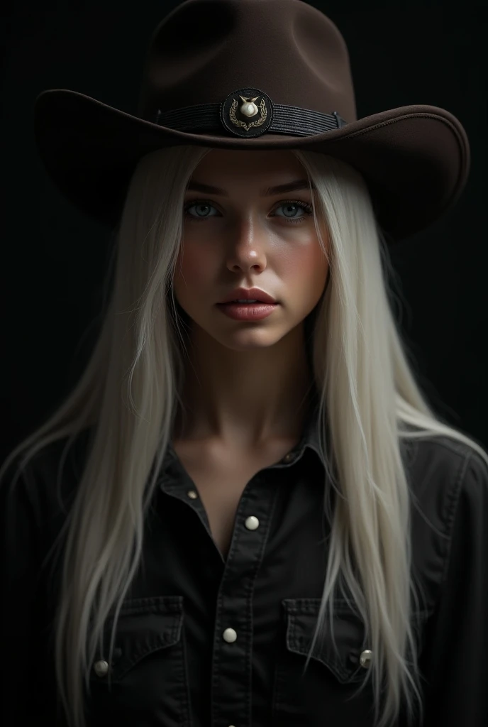 Hyperrealist portrait of female by david hockney and alphonse mucha,fantasy art, photo realistic, dynamic lighting, artstation, poster, volumetric lighting, very detailed faces, 4 k, award winning,, 1girl, in the dark, deep shadow, low key,cowboy shot,(off...