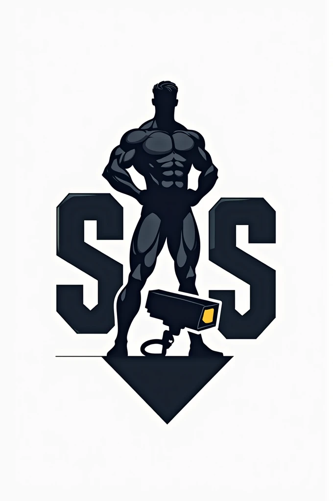 SSS LOGO front WITH CCTV camera and strong man transparent background