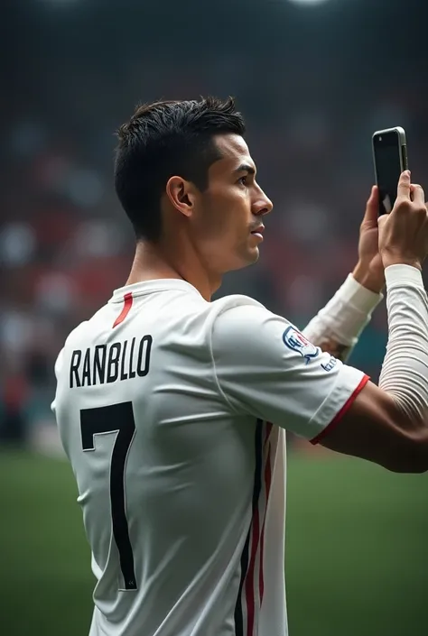 Cristiano Ronaldo selfi with name "MASUD" jersey number "7".back side.