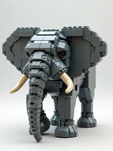 A hyper-realistic Lego-style elephant