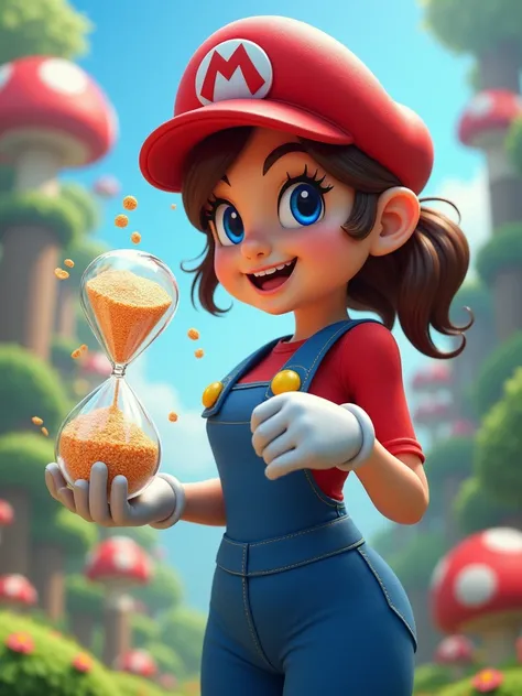 She is a female Mario ,  Physics of Superene Hourglass 