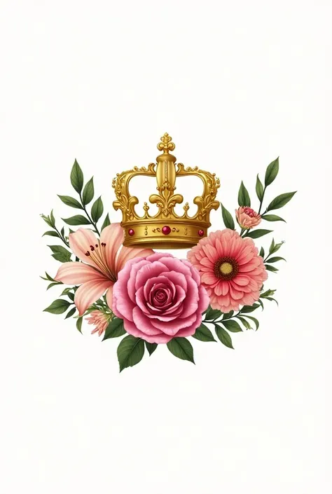 Logo for my flower shop that says Flores del Rey. 