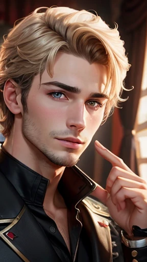  An Austrian male heartthrob focuses on his face