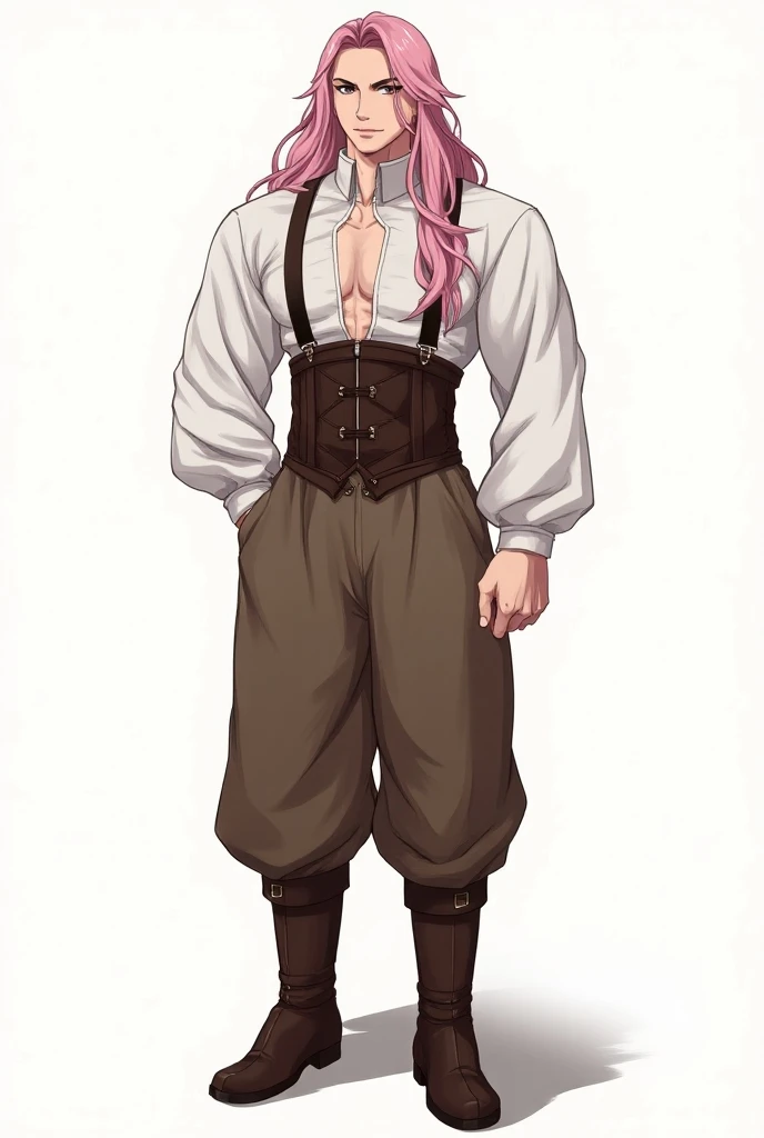 name;  Luther Manchester 
Age : 26
Gender : masculine
hair: pastel pink,  knee-length ,  the front part is only about two open locks covering your eyebrows

Face :  dark pink eyes ,  long eyelashes , thick eyebrows, female features(androgynous)
body: stoma...