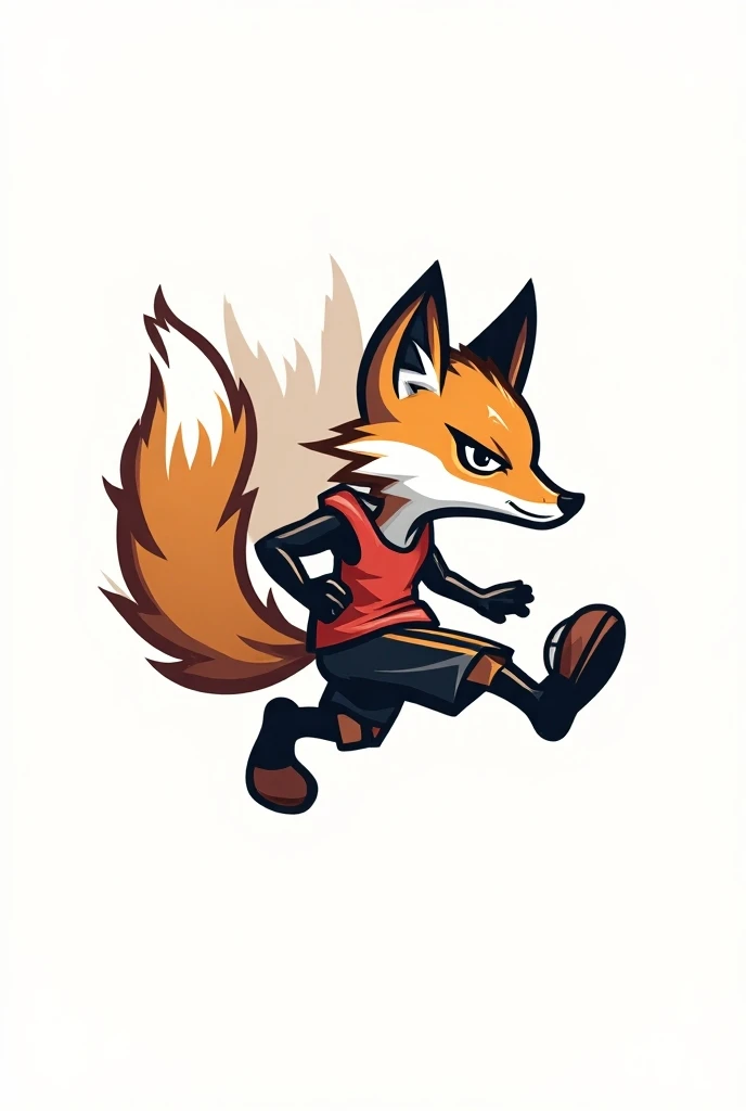 Futsal style logo of “dermaga ft” fox, futsal team illustration 

