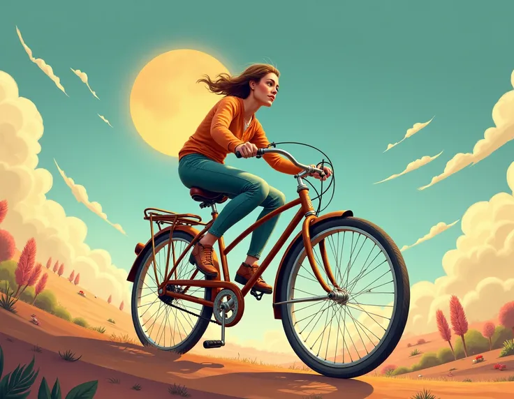 Illustrate a vintage bicycle with "Pedaling into 2025" in a whimsical style.