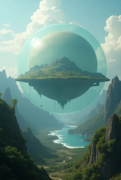 flat planet trapped in a glass dome