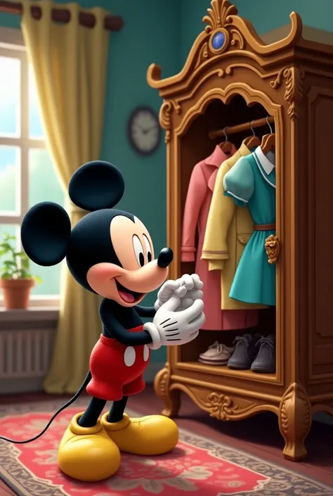 Mickey mousse choisit ses vêtements 

