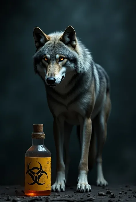 Biohazard Bottle and a wolf