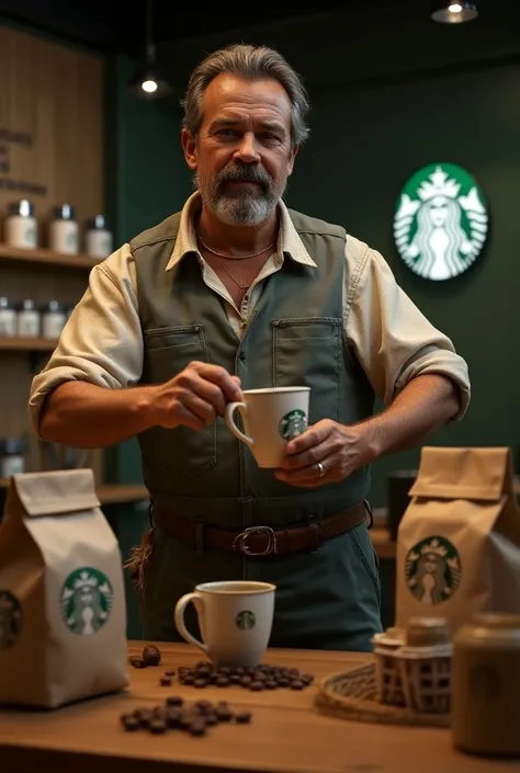 Juan valdez con Starbucks  merchandising 
