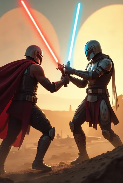 The fight of Achilles against Hector Star Wars version.