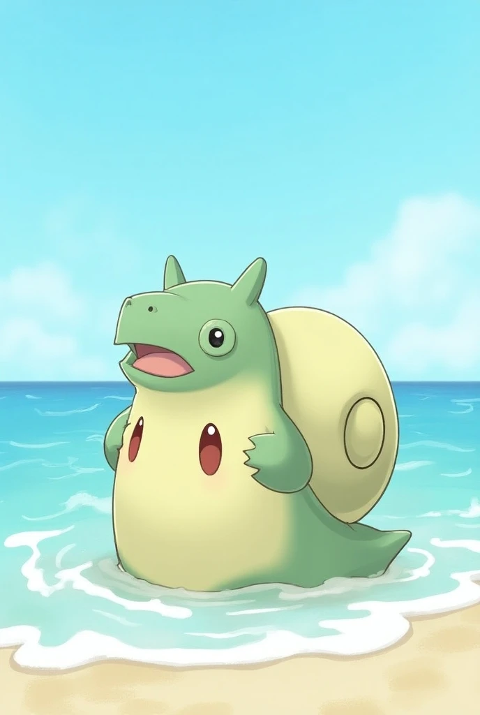  The illustration shows Gastrodon clumsy and snail-like Pokémon , Where it plunges into the waves and observes its surroundings. Gastrodon is a medium-sized ,  on a beach . Although it can also move on land, but the sea snail Pokémon depends on it, to keep...