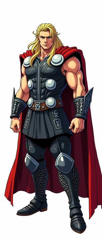 , Thor, full body, 2D Final Fantasy style, white background