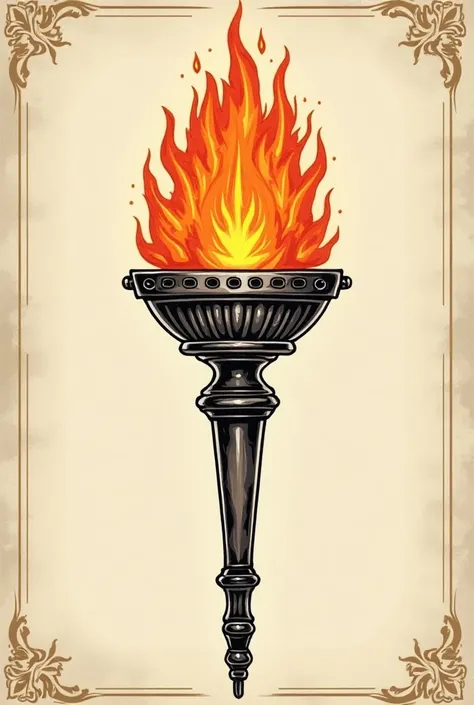 Traditional-style torch design for a tattoo that is pleasing to the eye
