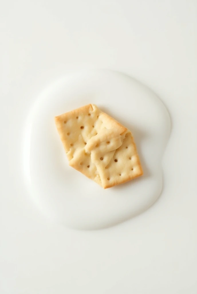 Cracker crumpled in milk 