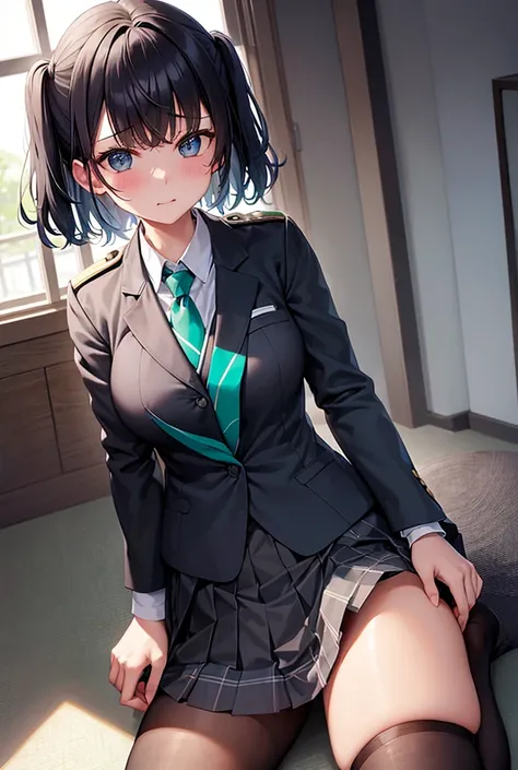 ｛wet blazer and dark green tie｝, transparent , Bondage , cute short haired high school girl wearing wet blazer and dark green tie, ｛｛｛all fours｝｝｝ , see through , ｛｛spread legs｝｝,  plaid pleated skirt ,Panty shot,｛｛｛ big breasts and erect nipples｝｝｝    ,  ...