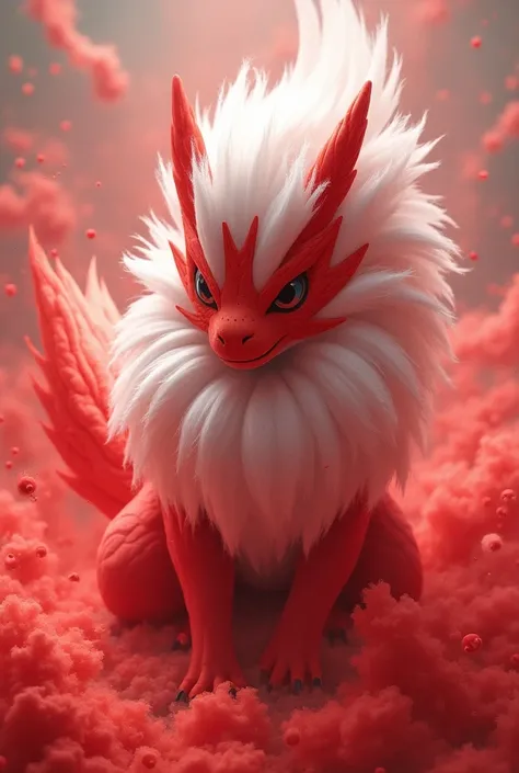 um pokemon, red with white, dust