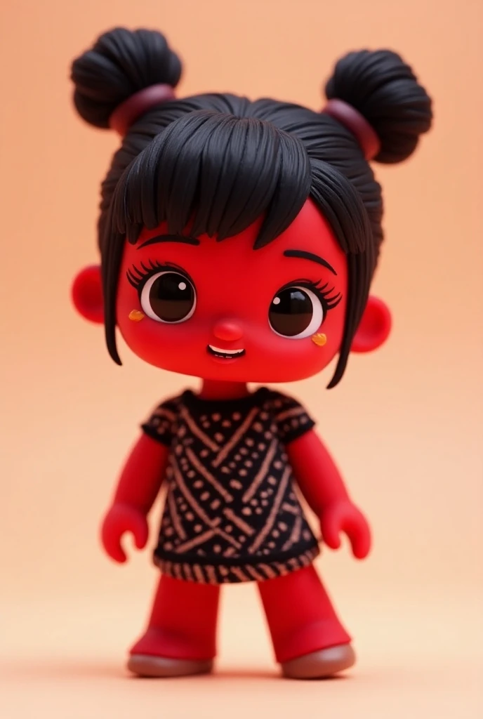 Roblox doll red skin color strawberry and Maria Chiquinha clothes black