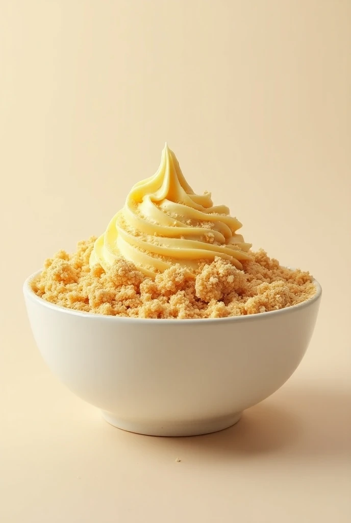 A bowl of cookies ground into powder crushed with butter 