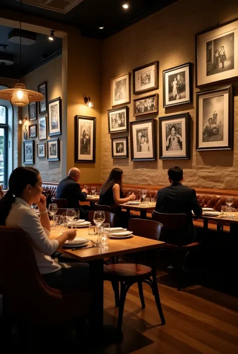 Restaurant interior with picture decoration 