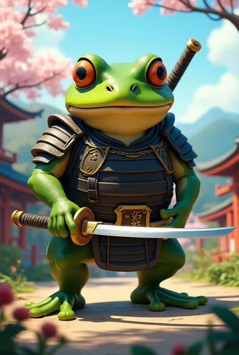 Animated samurai frog