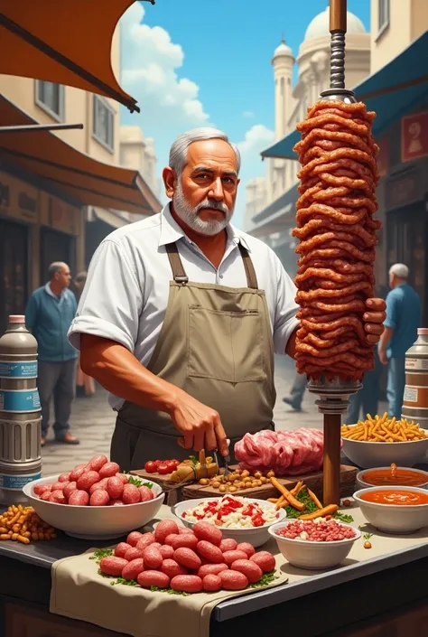 Netanyahu makes shawarma, shawarma,   