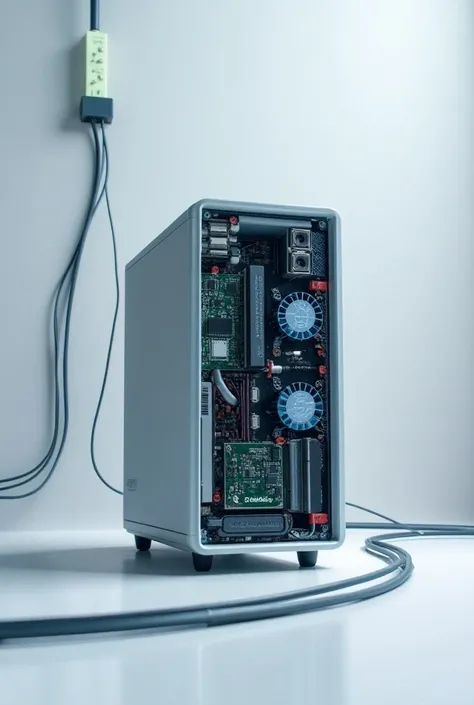  A circuit where a computer is connected to a voltage source, showing their resilience.

 