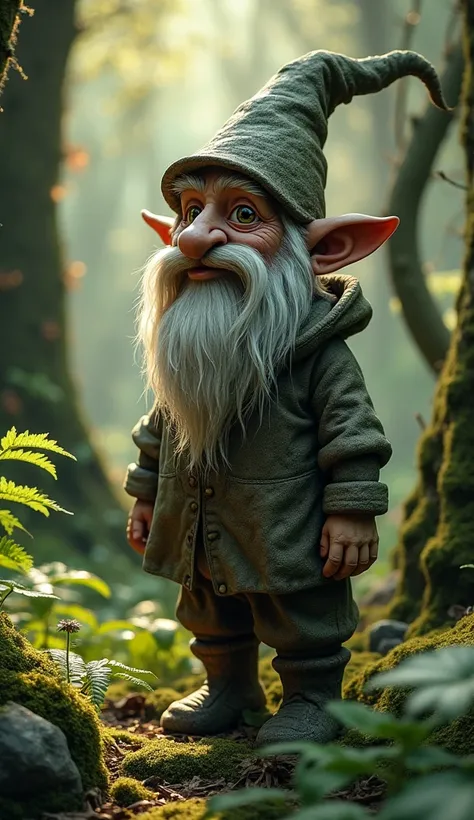 statue of a dwarf Nisse in the forest (masterpiece) (8K high resolution) (best quality) (Ultra definition) (ultra realistic) (RAW photo) (realistic photo) (bright lighting)