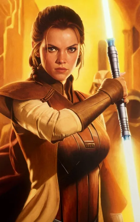 un gros plan dune femme tenant un sabre laser dans un film Star Wars, Jaina seulement, blonde Femme Jedi, Femme Jedi, Mara Jade skywalker, des légendes de Star Wars, McQuarrie, rey, lucasfilm jesper ejsing, personnage Star Wars, Mara Jade, Ahsoka Tano, che...