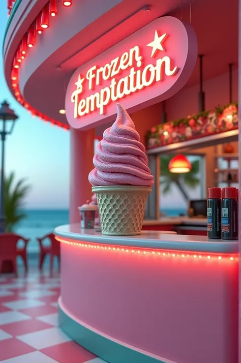 ice cream parlor called "Frozen Temptation" in Spanish 