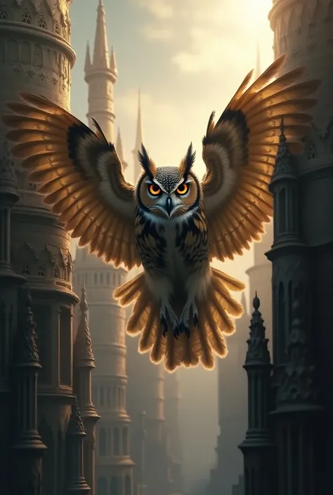 Make an owl from the towers 