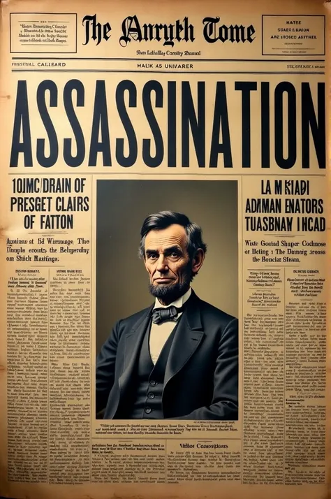 Newspaper Headline - Any historical newspaper headline announcing Lincoln’s assassination.