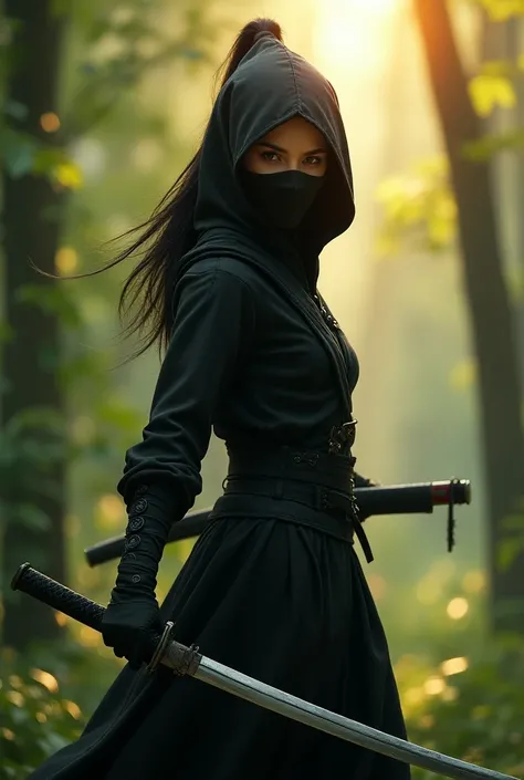 Ninja assassin sexy traveler with sword 