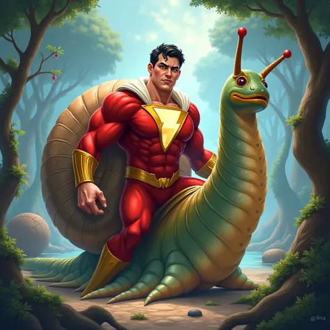 Shazam looking like a snail