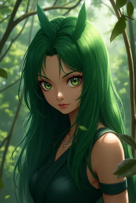 Tayuya with green hair 