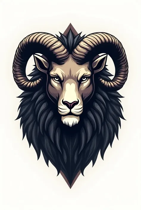 The head of a ram and lion works, Make a logo of it  