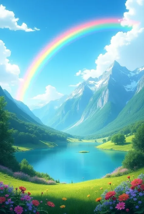 A landscape with a rainbow