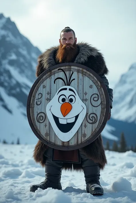 Make Olafos football shield with a Viking 
