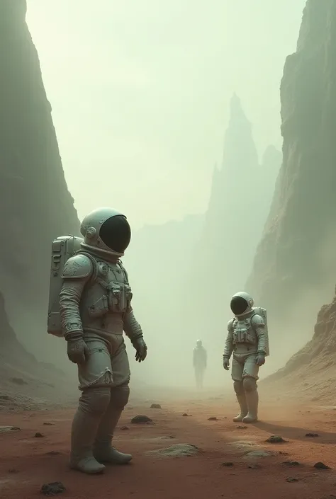 Two distant astronauts who are on different planets 
