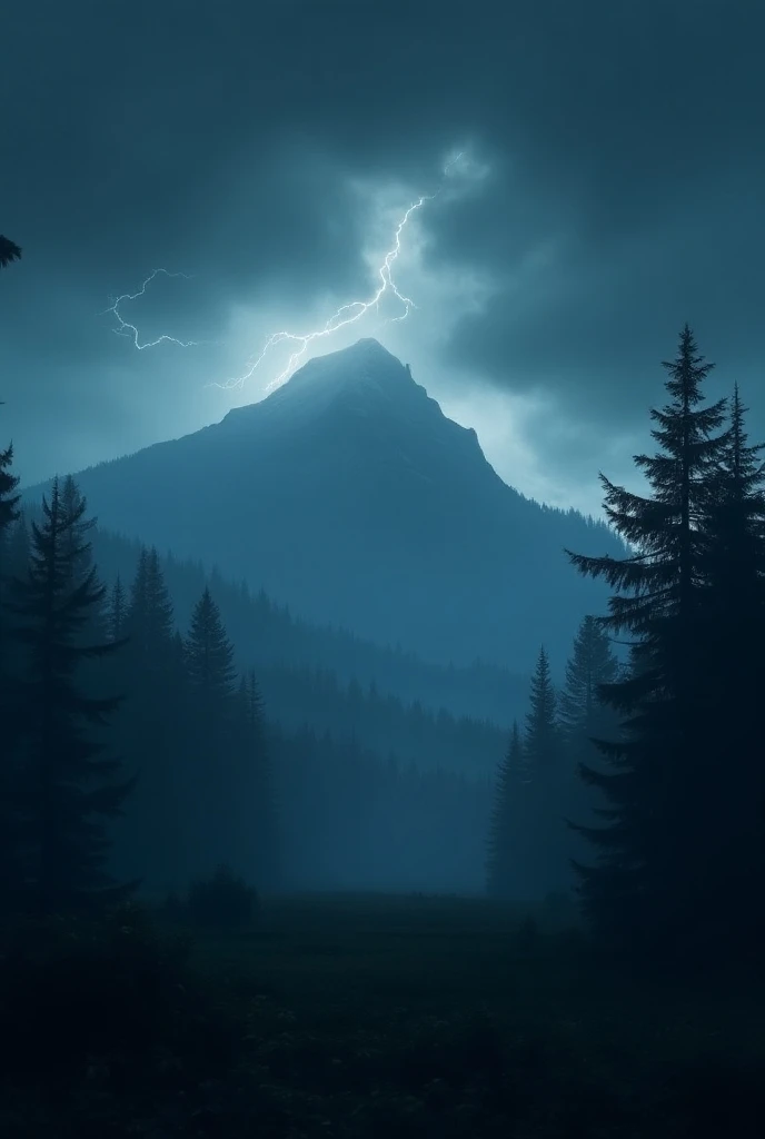 The night was eerily quiet, the stillness broken only by the occasional rumble of thunder in the distance. Flashes of lightning illuminated the silhouette of a distant mountain, its peak shrouded in dark clouds. A cool wind swept through the air, rustling ...